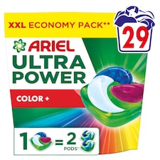 Ariel ULTRA POWER PODS, Kapsle Na Praní S Tekutým Pracím Prostředkem, 29 Praní, Color+