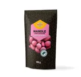 Mandle v bílé čoko s malinovým práškem 150g