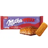 Milka čokoláda Mmmax Biscoff s kousky karamelizovaných sušenek v mléčné čokoládě