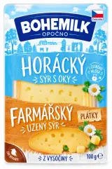 Sýr s oky Horácký, Farmářský uzený, plátky Bohemilk