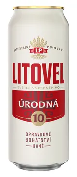 Litovel Úrodná 10 světlé výčepní pivo plech 0,5l