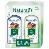 Naturalis Passion Fruit dárková sada (koupelová sůl 1 kg + olej do koupele 800 ml)