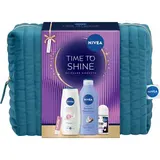 NIVEA dárková sada (sprch. gel 250 ml + tělové mléko 400 ml + antiperspirant 50 ml + balzám na rty 4,8 g) Smooth Care bag