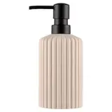 F&F Home Taupe Ribbed dávkovač mýdla 7,5 x 7,5 x 17,7 cm