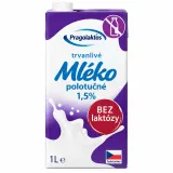 Trvanlivé polotučné mléko bez laktózy 1,5% Pragolaktos