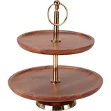 Koopman Etažér dvoupatrový 28 cm kov dřevo 1 ks