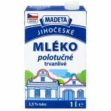 Trvanlivé jihočeské mléko polotučné 1,5% Madeta