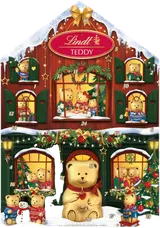 Lindt TEDDY Adventní kalendář ve tvaru vánočního domečku